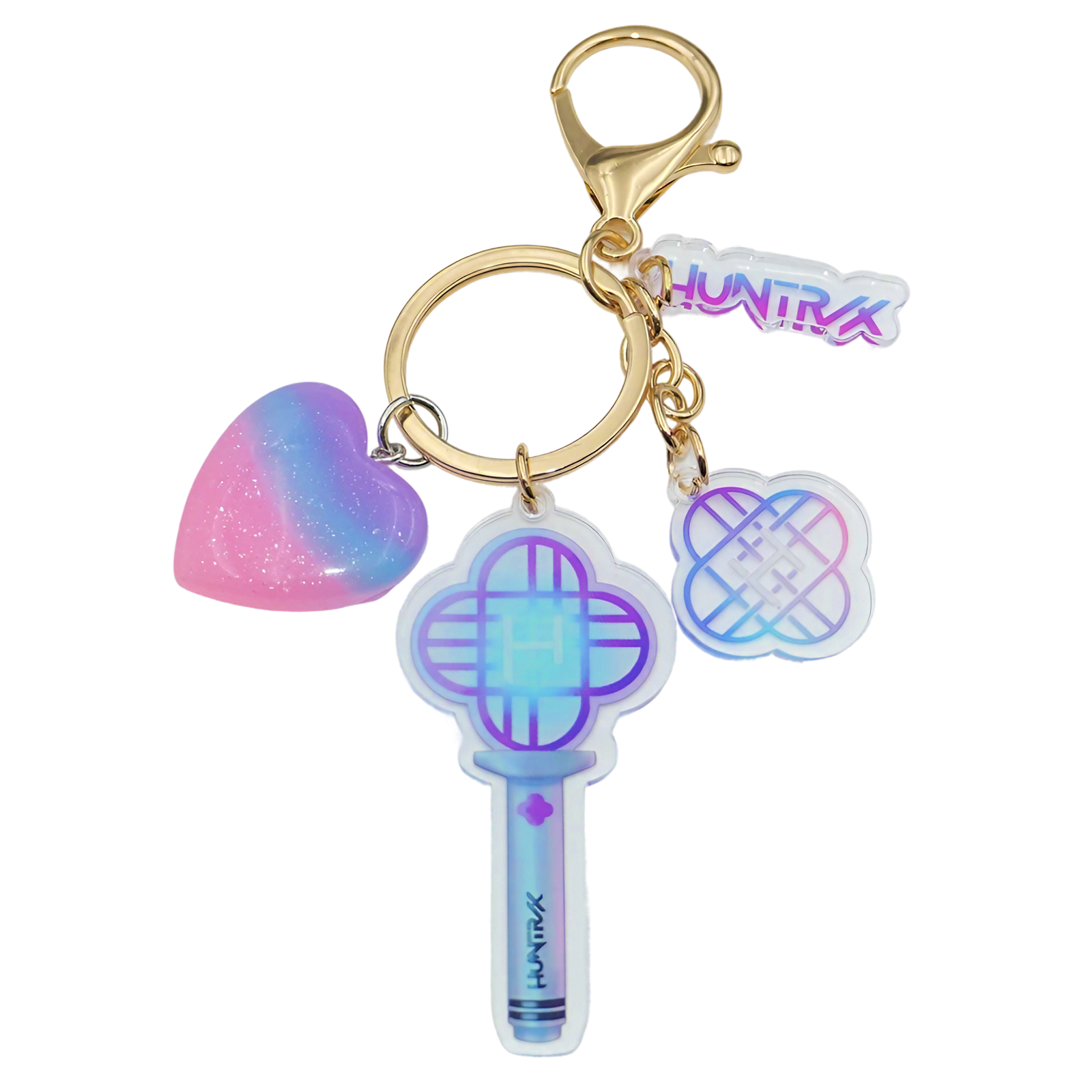 1-2 Lightstick Keychain for Kpop Demon Hunters, HUNTR/X & Saja Boys Acrylic Keyring - Image 1