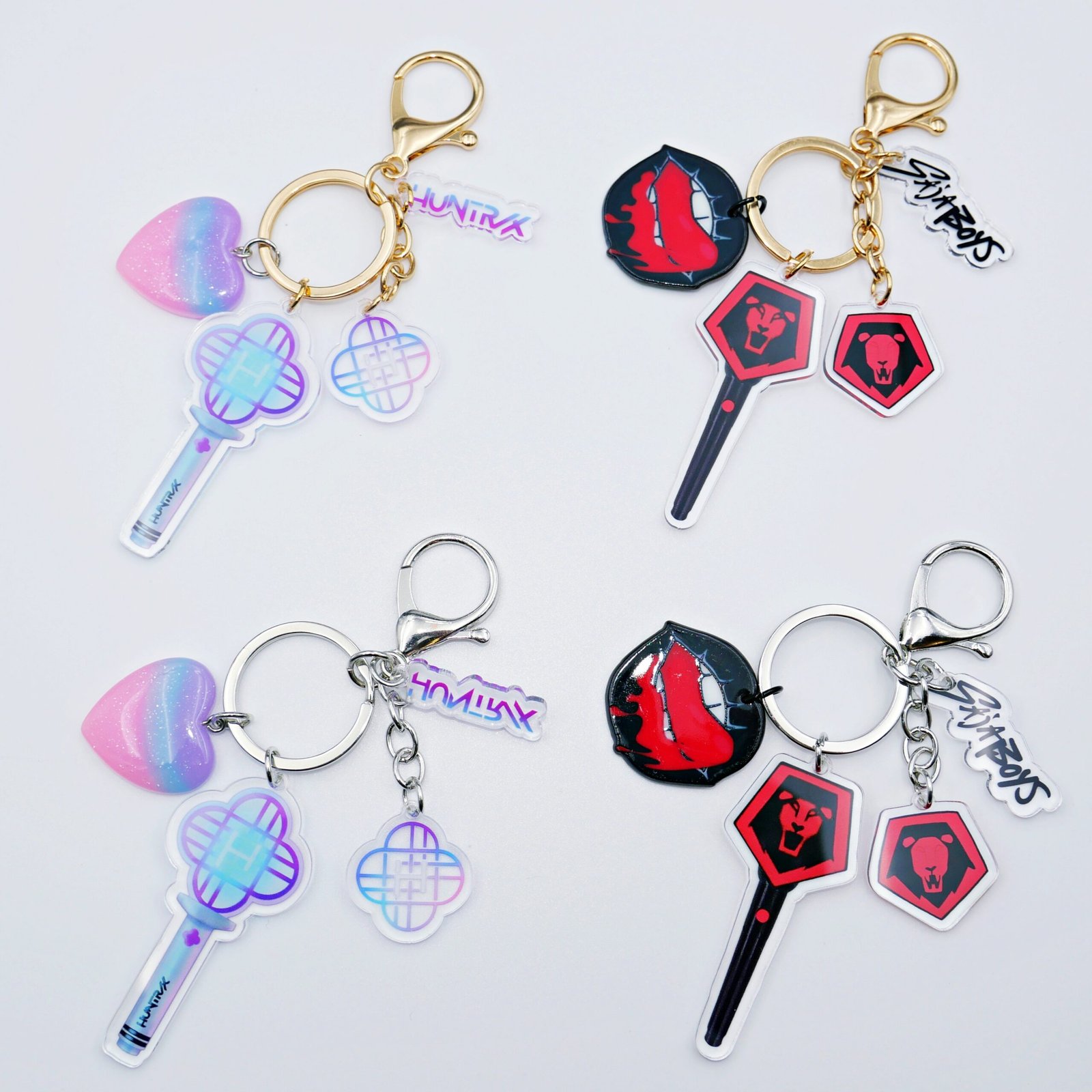 5 Lightstick Keychain for Kpop Demon Hunters, HUNTR/X & Saja Boys Acrylic Keyring - Image 2